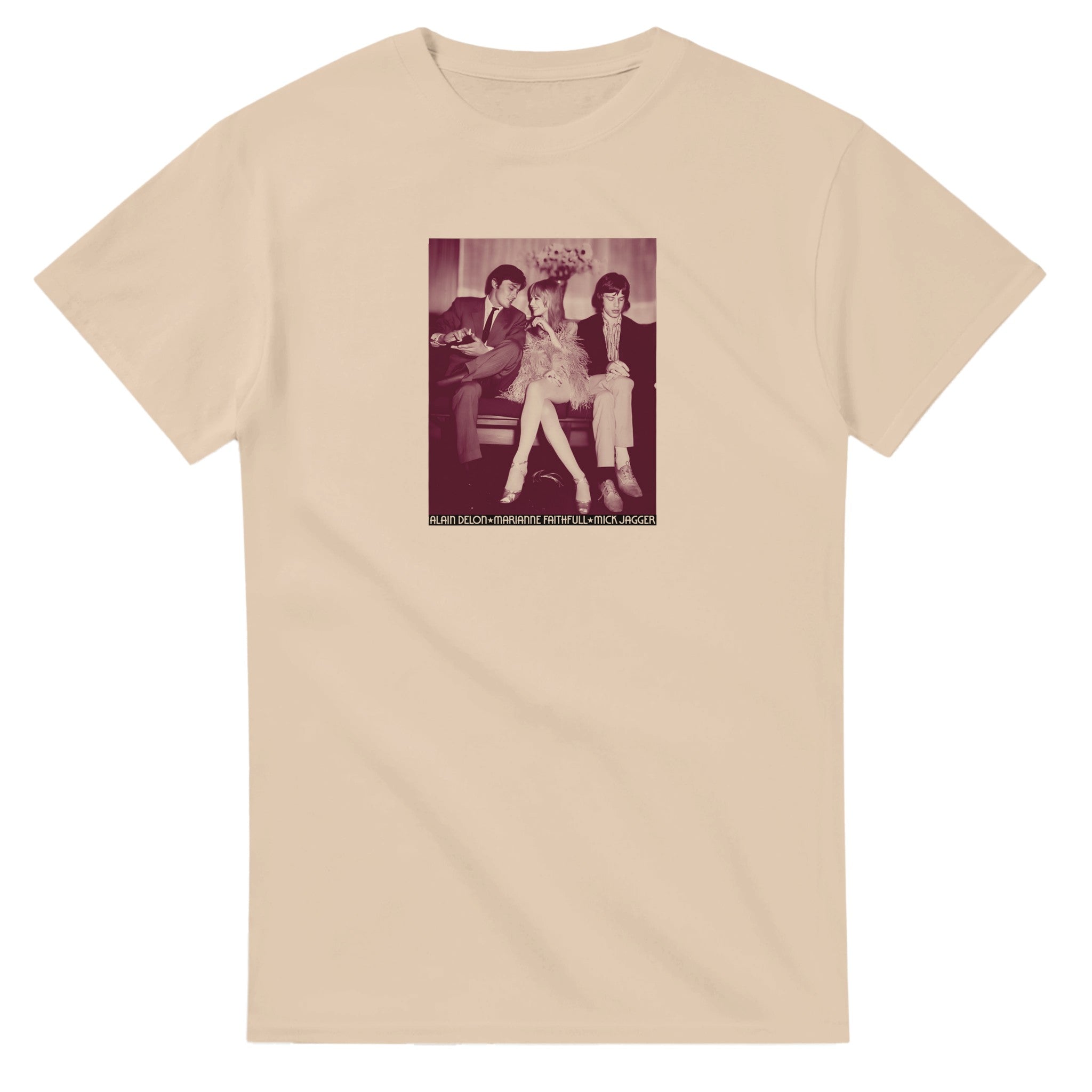 Natural Marianne Faithfull, Alain Delon & Mick Jagger T-Shirt – 1960s Retro Film Shirt