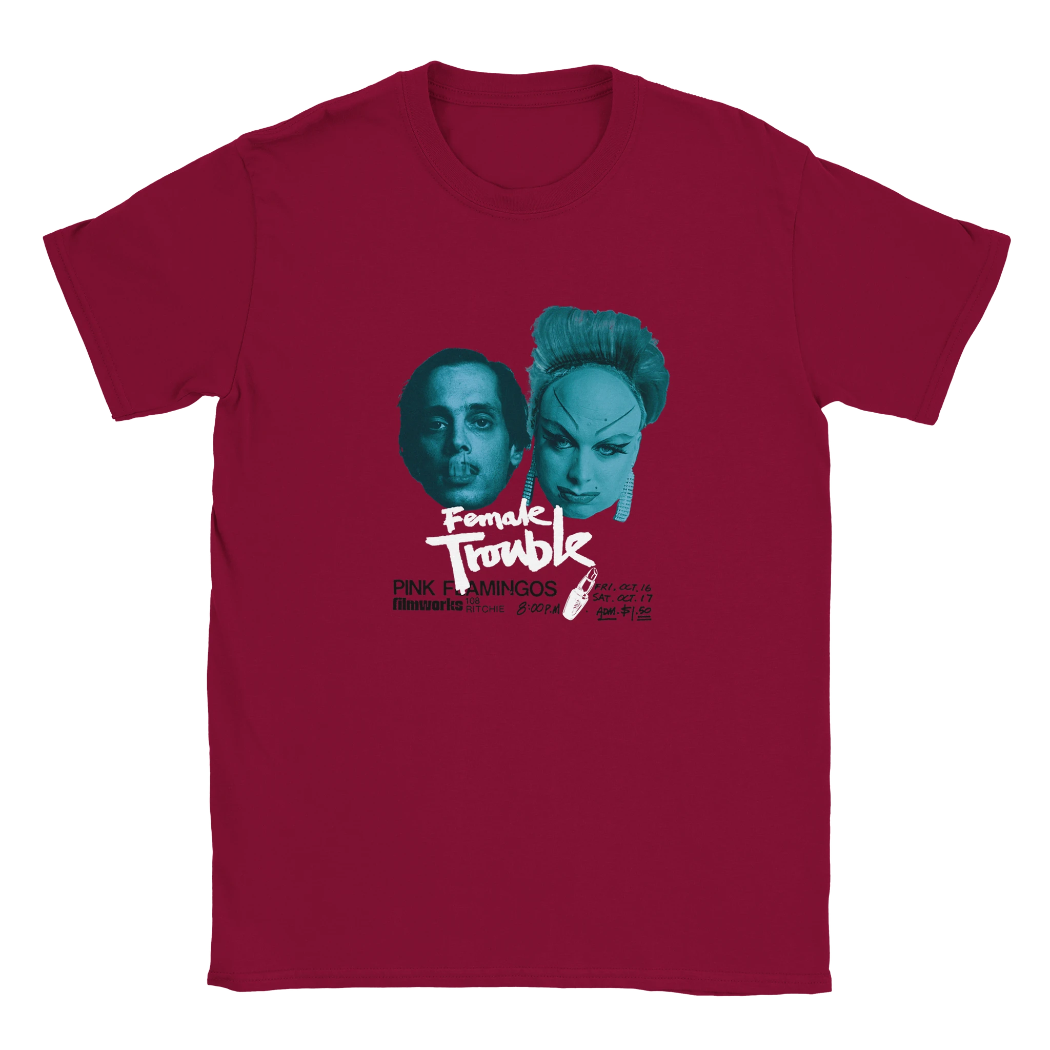 Cardinal Red Female Trouble T-Shirt – 1970s LGBTQ+ Film Tribute