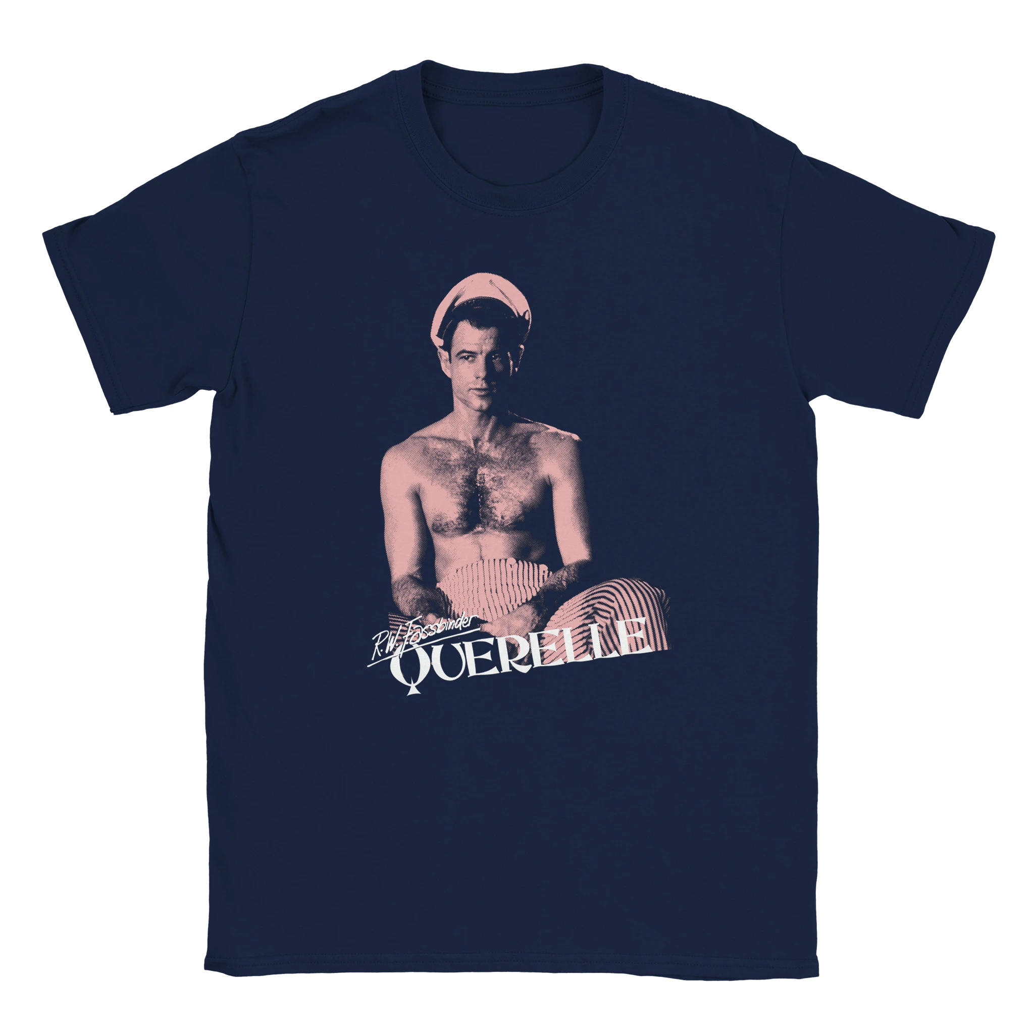 Navy Querelle T-Shirt – Worn by Model | LGBTQ+ Cinema & Cult Drama Tee
