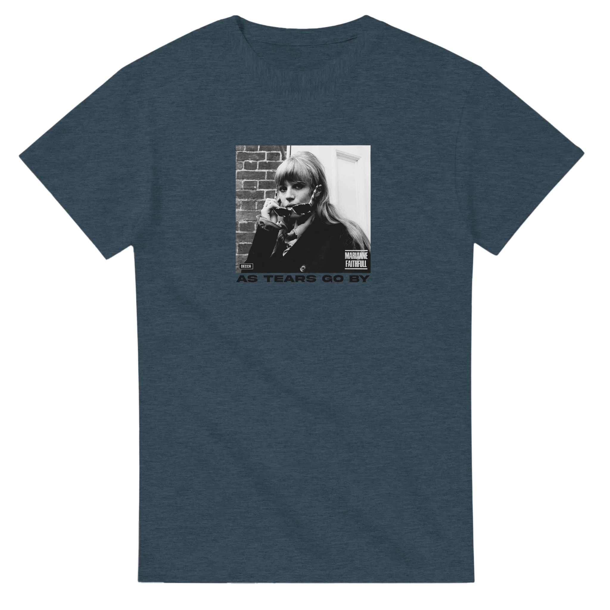 Dark Heather As Tears Go By T-Shirt – Faithfull, Marianne 1960s Rock & Folk Tee
