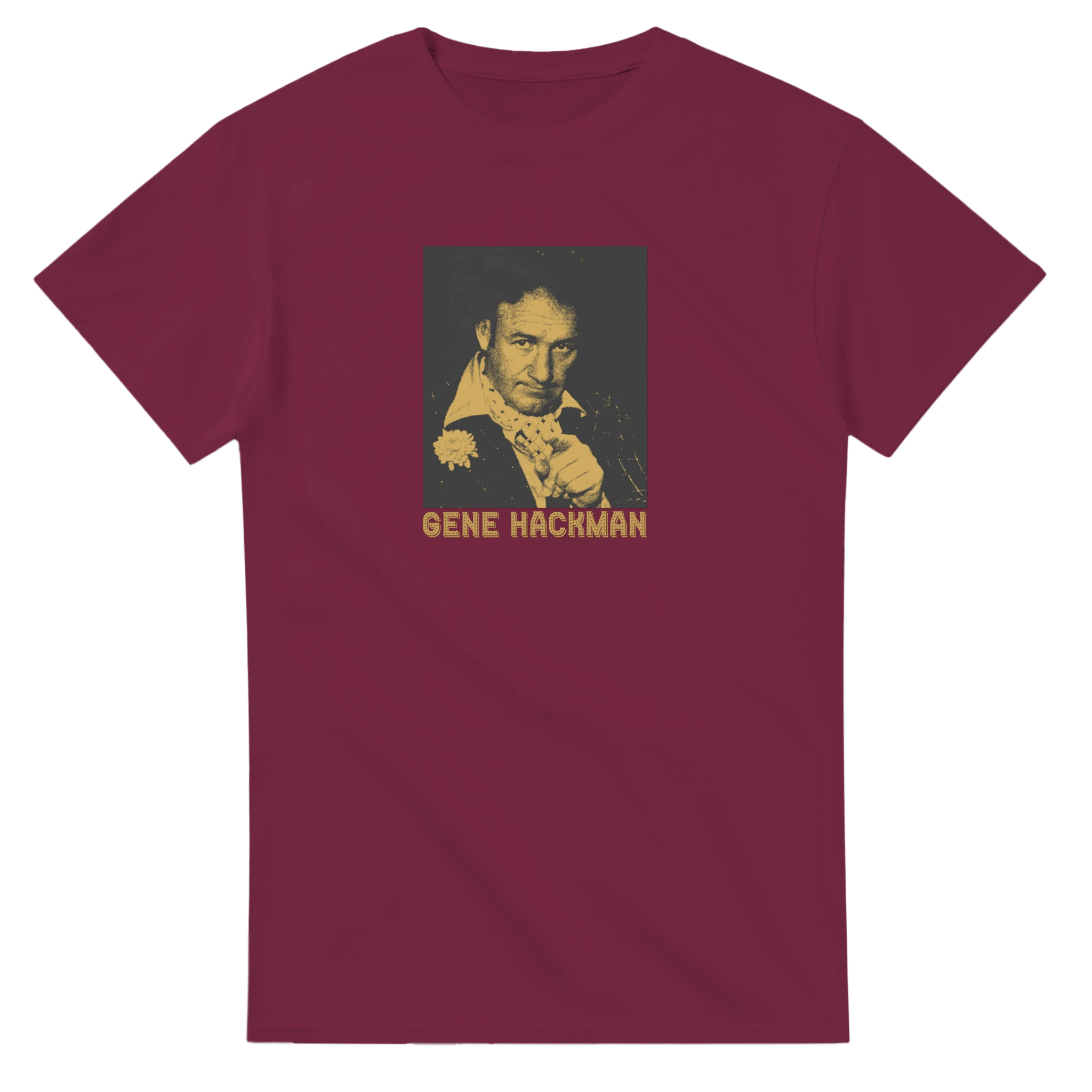 Maroon Gene Hackman T-Shirt – New Hollywood & 70s Cinema Tribute