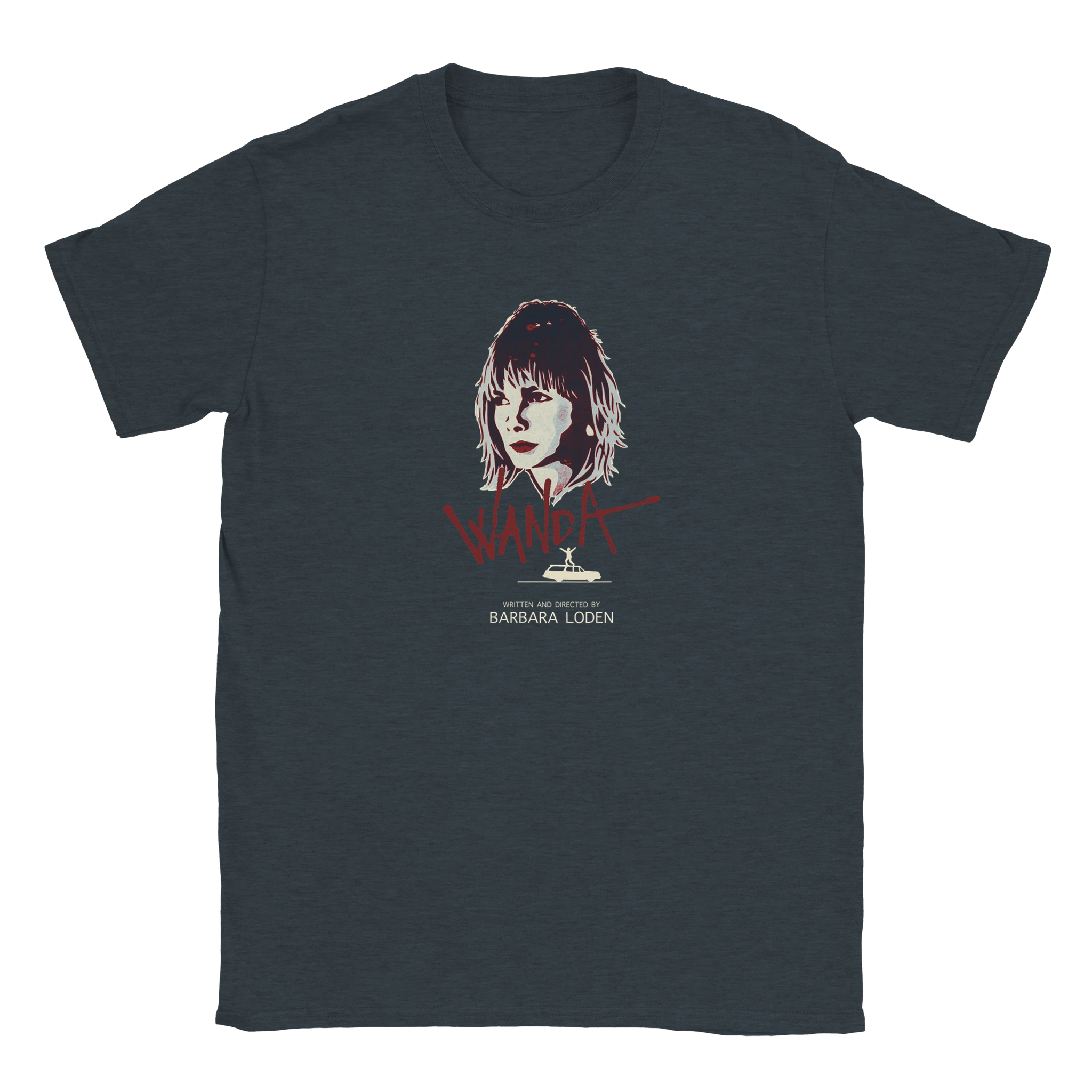 Heather navy Wanda T-Shirt – Barbara Loden Feminist Indie Cinema Tribute